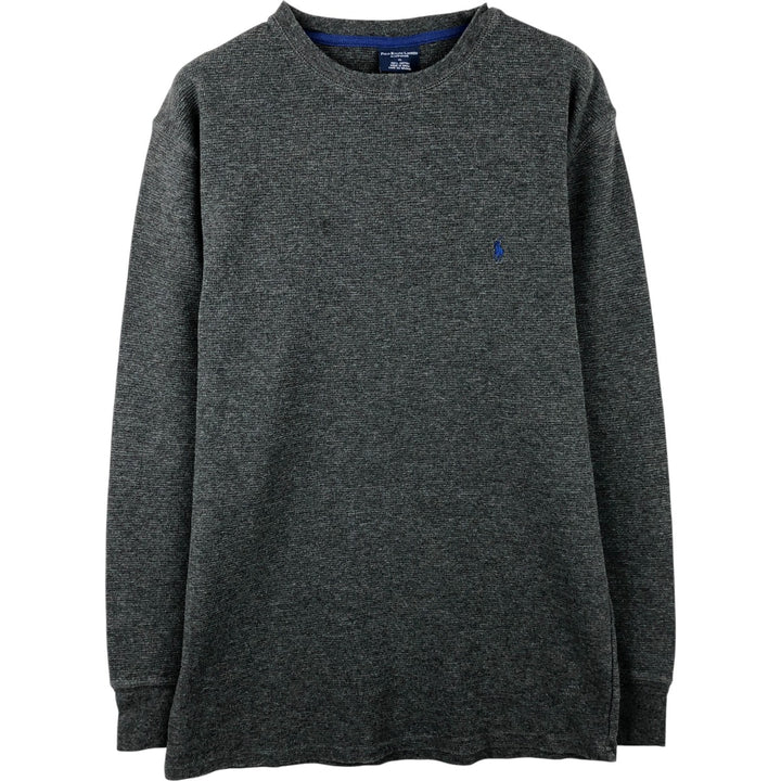 Ralph Lauren POLO RALPH LAUREN SLEEPWEAR Thermal Long T-Shirt, Men's XL cotton Charcoal Vintage Second Hand