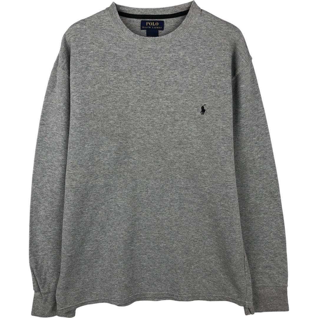 Ralph Lauren POLO RALPH LAUREN Thermal Long T-Shirt Men's XXL cotton gray type Vintage Second Hand