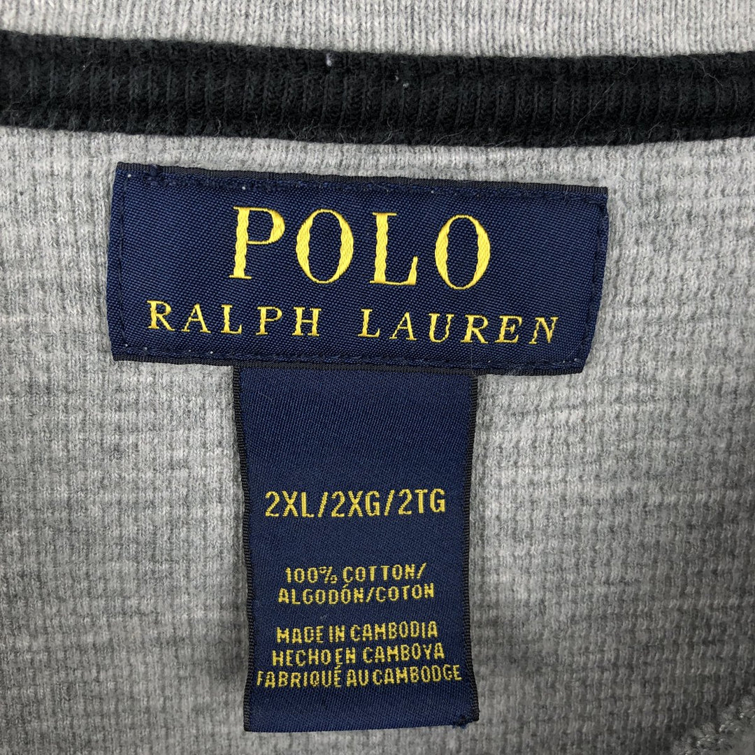Ralph Lauren POLO RALPH LAUREN Thermal Long T-Shirt Men's XXL cotton gray type Vintage Second Hand
