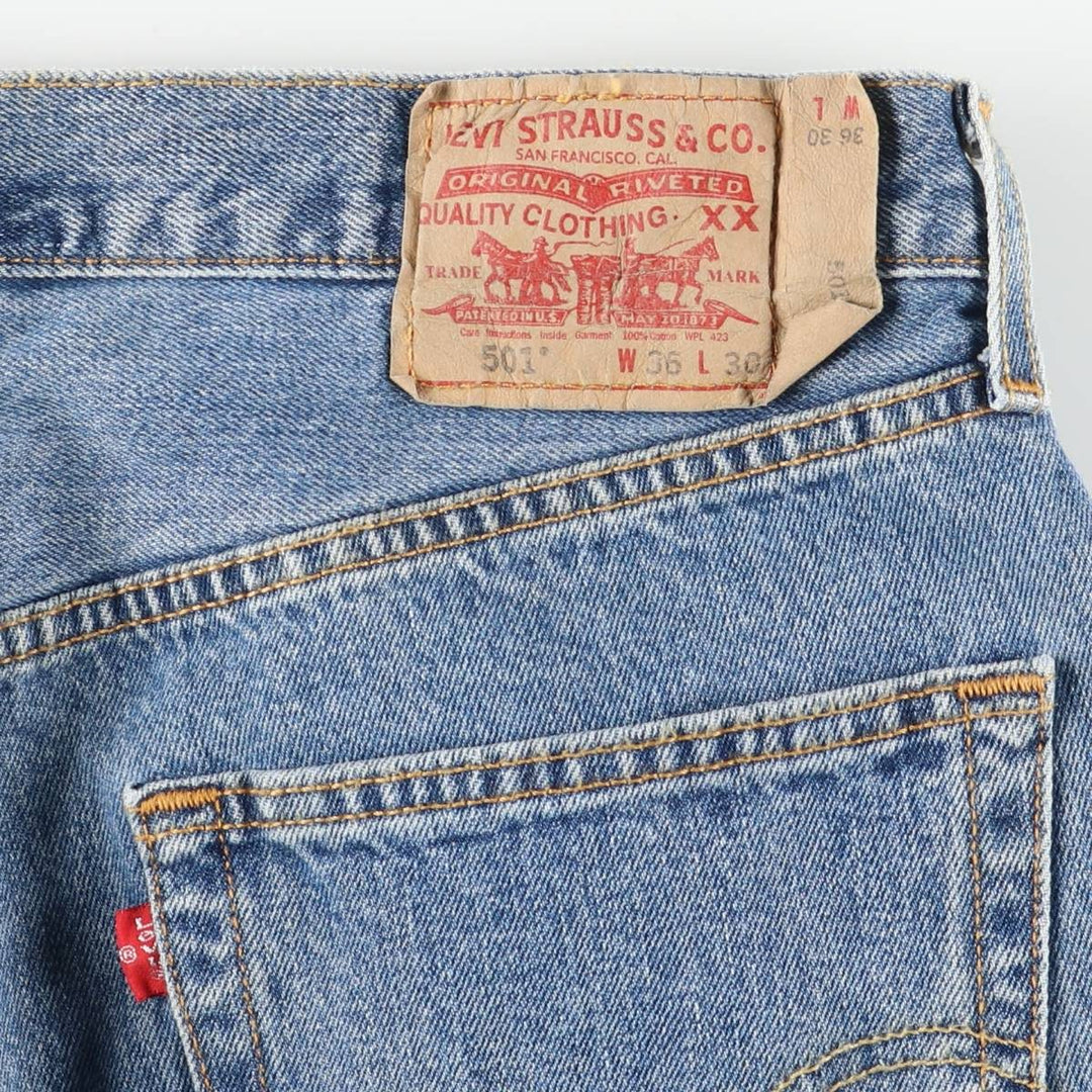 90s-00'S Vintage Levi's 501 Straight Denim Pants, Men's Size 35 (Approx.) cotton blue type Vintage Second Hand