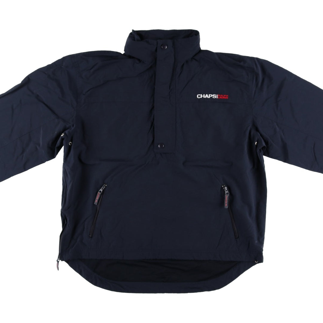 Ralph Lauren Chaps, half-zip nylon pullover, made in Russia, men's size L Nylon navy blue type Vintage Second Hand
