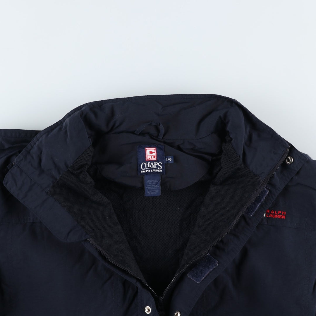 Ralph Lauren Chaps, half-zip nylon pullover, made in Russia, men's size L Nylon navy blue type Vintage Second Hand