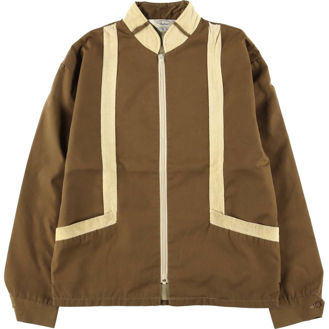 Vintage 1960'S MATY Andrews zip-up jacket, men's size small polyester brown type Vintage Second Hand