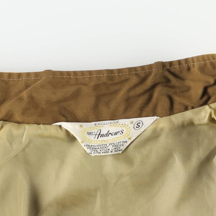 Vintage 1960'S MATY Andrews zip-up jacket, men's size small polyester brown type Vintage Second Hand