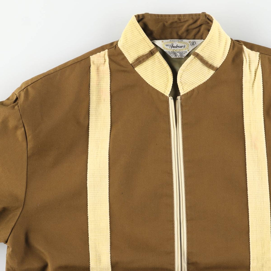 Vintage 1960'S MATY Andrews zip-up jacket, men's size small polyester brown type Vintage Second Hand