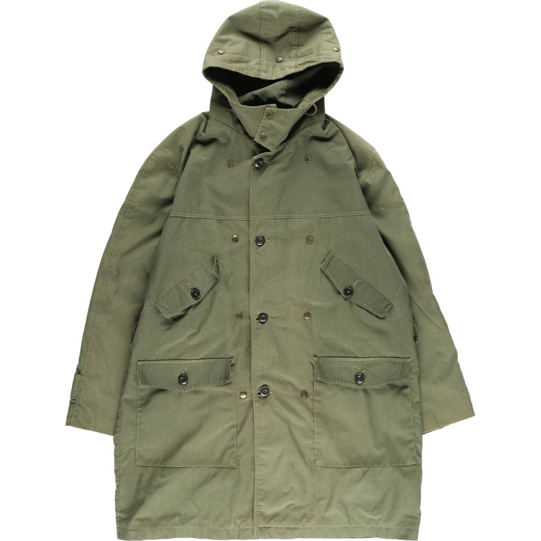 FRATINI Men's Vintage Hooded Military Coat, Size L unclear Khaki type Vintage Second Hand