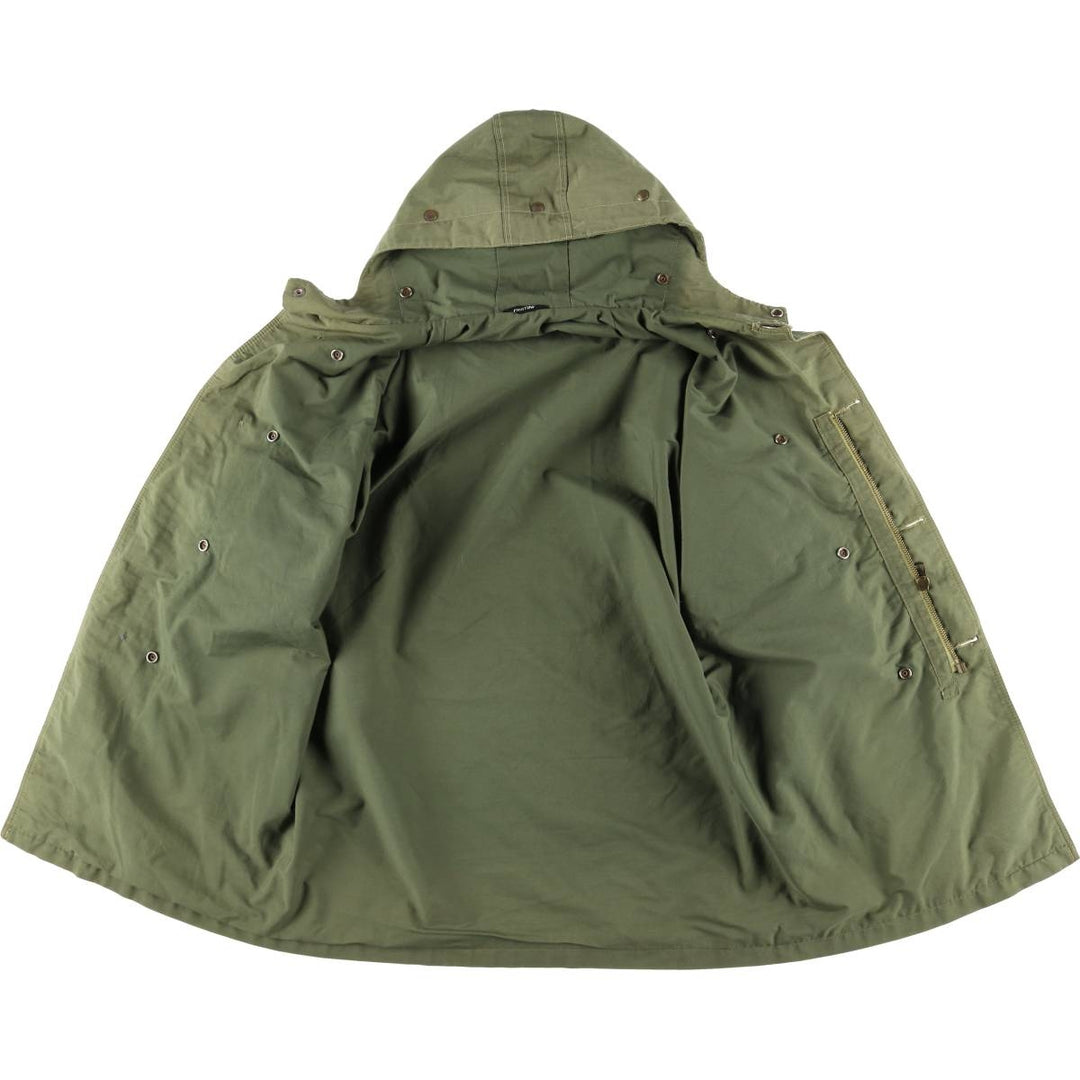 FRATINI Men's Vintage Hooded Military Coat, Size L unclear Khaki type Vintage Second Hand