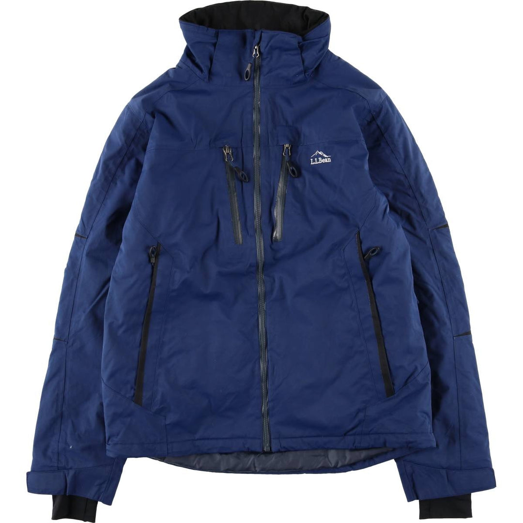 LLBean Men's Padded Puffer Jacket, Size M Nylon navy blue type Vintage Second Hand