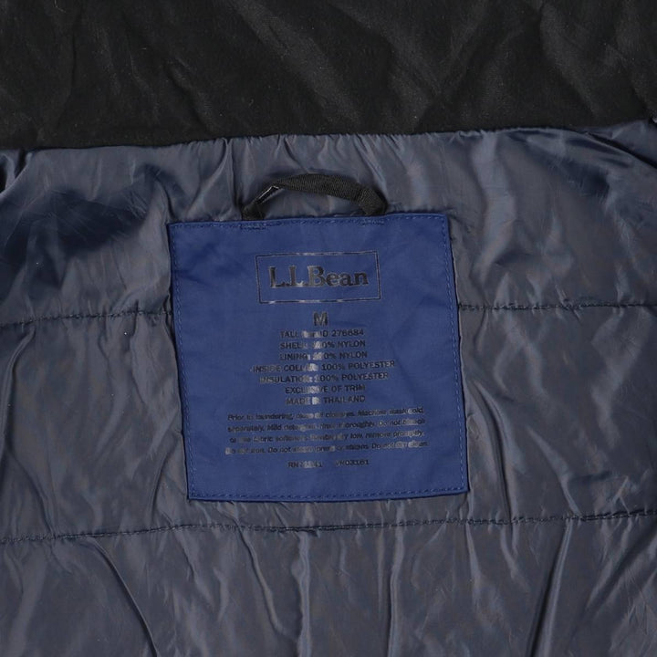 LLBean Men's Padded Puffer Jacket, Size M Nylon navy blue type Vintage Second Hand