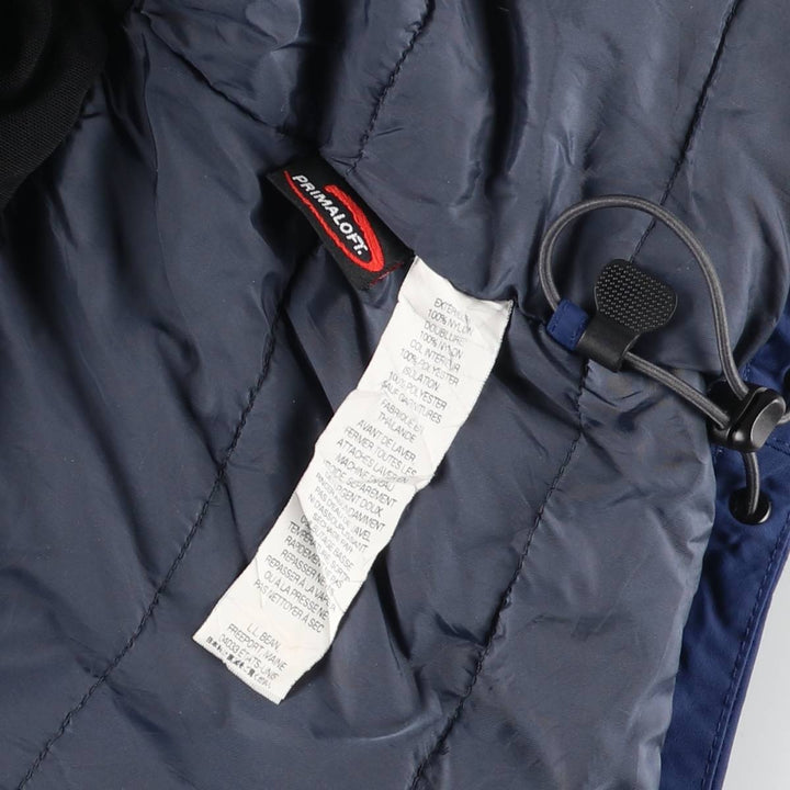 LLBean Men's Padded Puffer Jacket, Size M Nylon navy blue type Vintage Second Hand