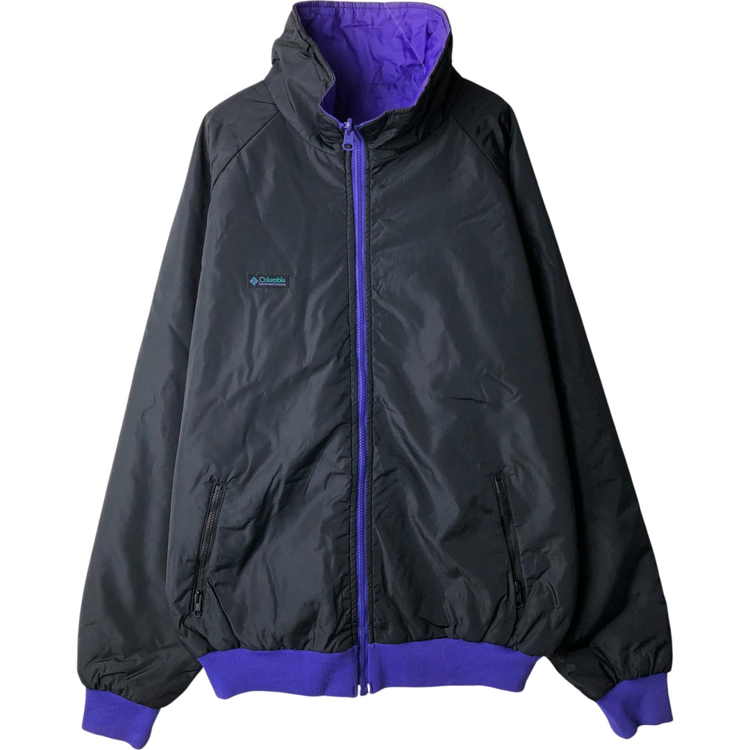 1980'S Columbia White Tag Reversible Padded Puffer Jacket, Men's Size L, Vintage Nylon black type Vintage Second Hand