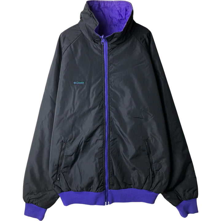 1980'S Columbia White Tag Reversible Padded Puffer Jacket, Men's Size L, Vintage Nylon black type Vintage Second Hand