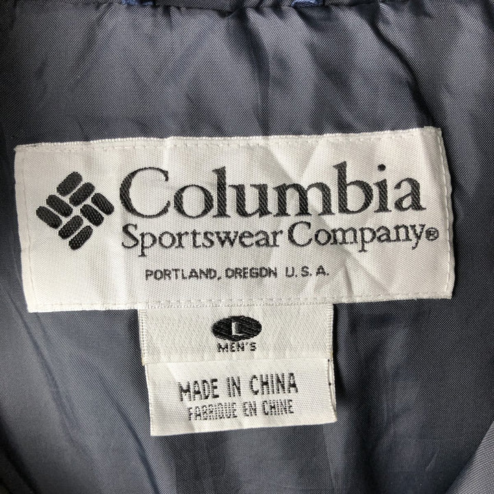 90'S Columbia Half-Zip Padded Mountain Parka/Shell/Puffer Jacket, Men's Size L Nylon navy blue type Vintage Second Hand