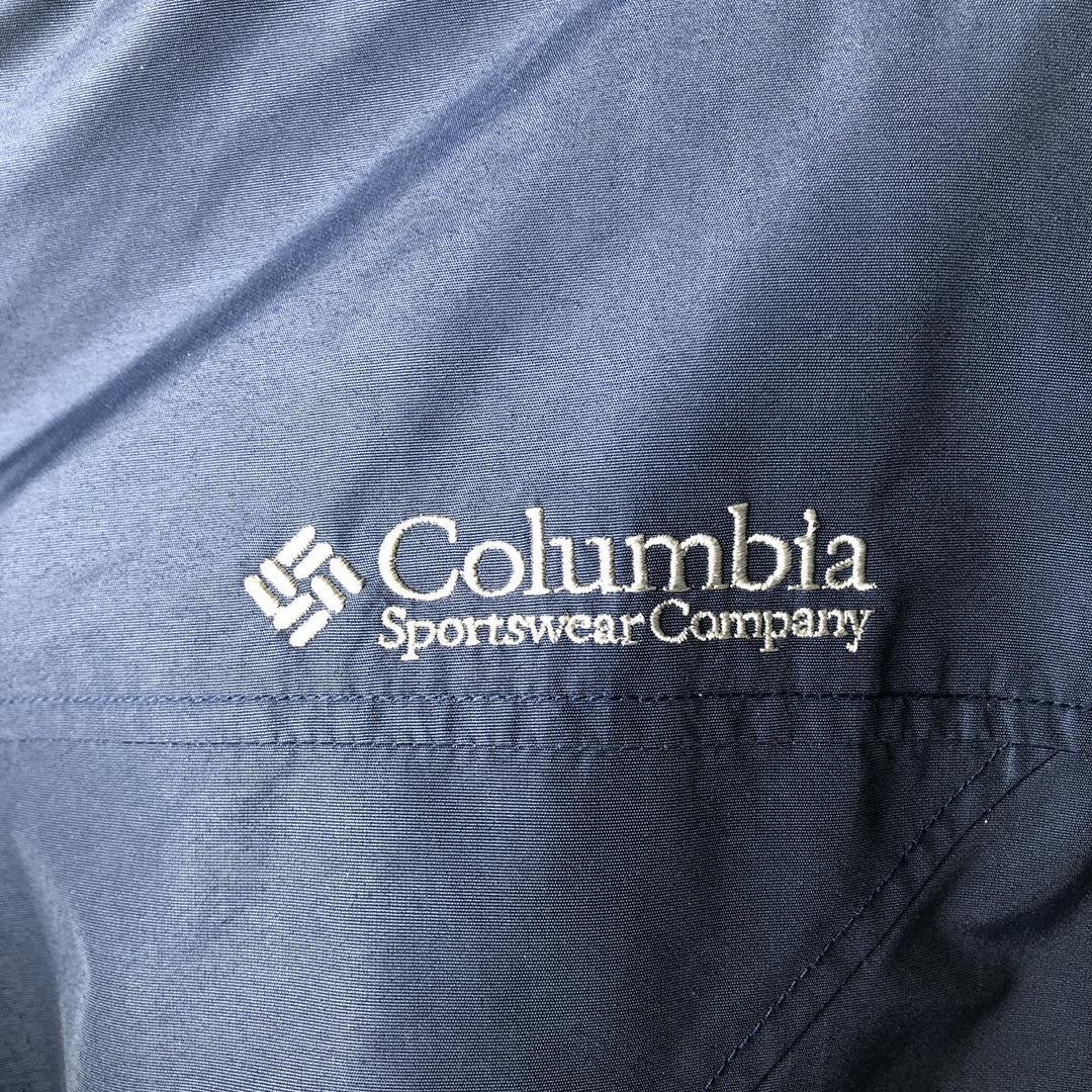 90'S Columbia Half-Zip Padded Mountain Parka/Shell/Puffer Jacket, Men's Size L Nylon navy blue type Vintage Second Hand