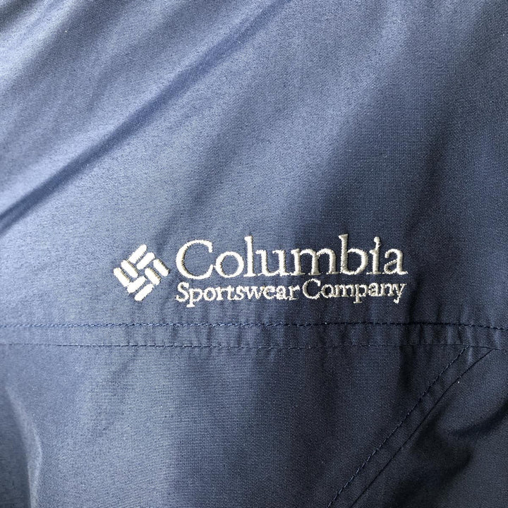 90'S Columbia Half-Zip Padded Mountain Parka/Shell/Puffer Jacket, Men's Size L Nylon navy blue type Vintage Second Hand