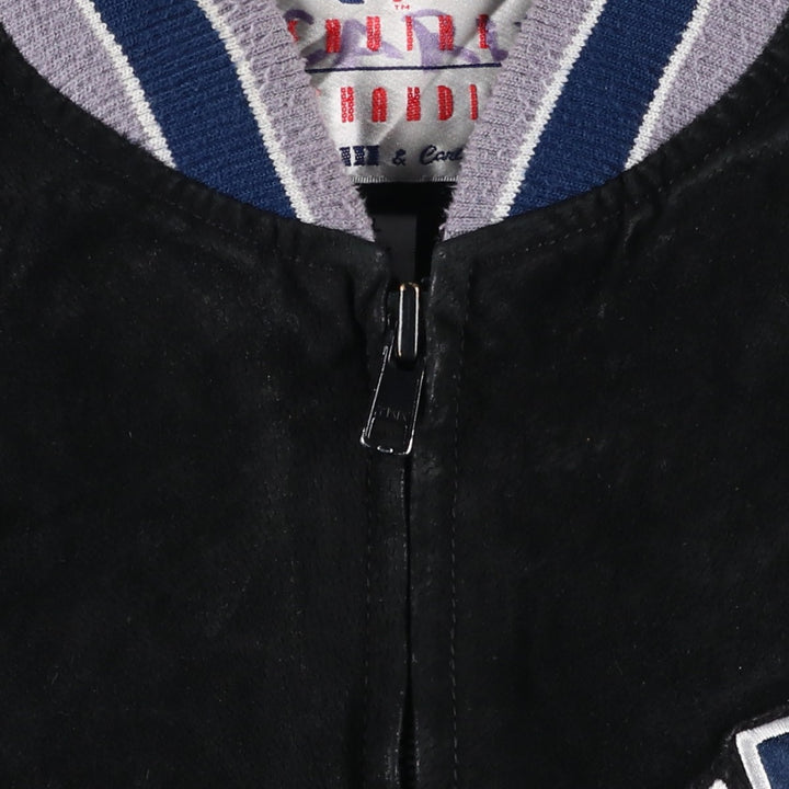 2000'S G-III & Carl Banks MLB New York Yankees Padded Suede Leather Stadium Jacket, Men's Size L Genuine Leather Suede Leather black type Vintage Second Hand