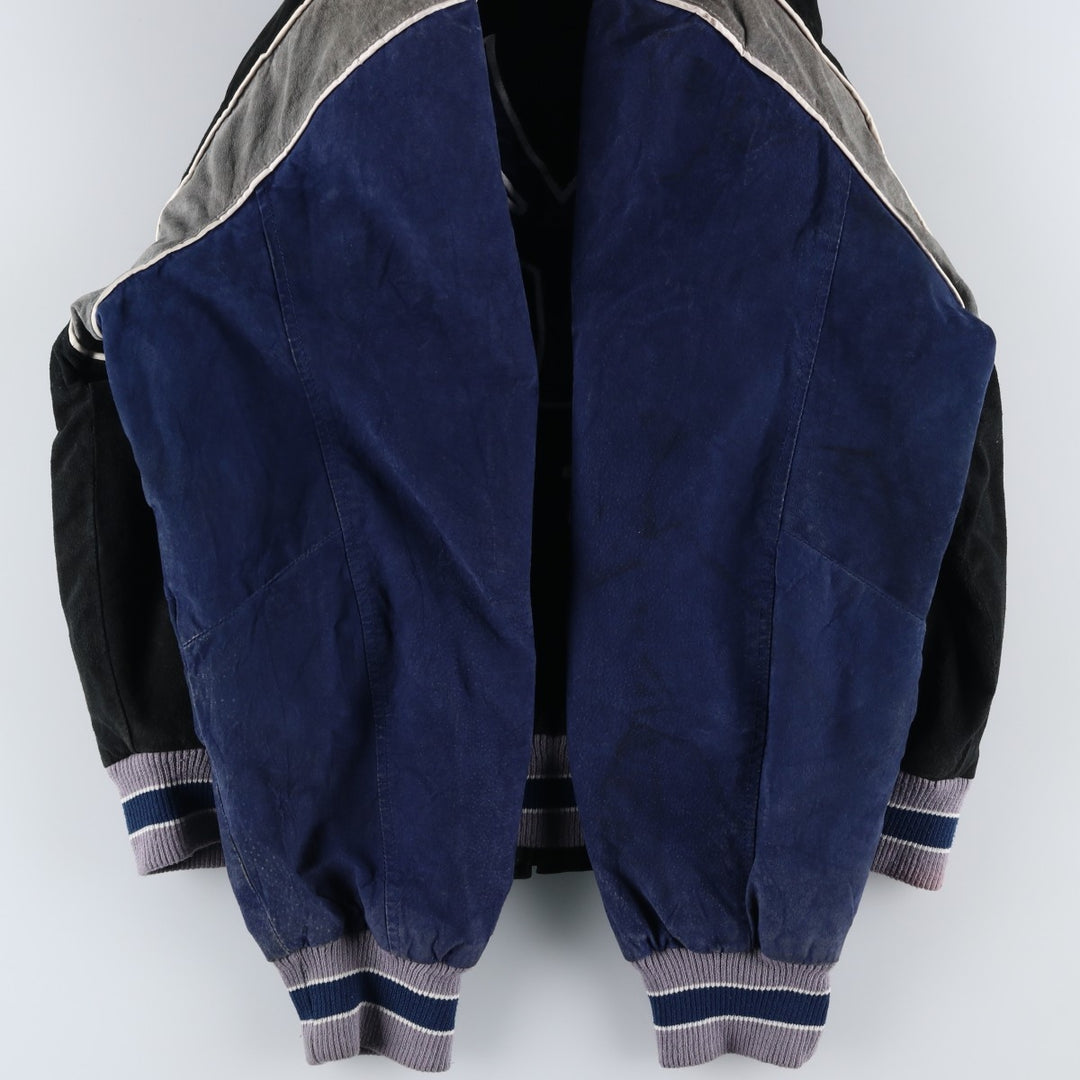 2000'S G-III & Carl Banks MLB New York Yankees Padded Suede Leather Stadium Jacket, Men's Size L Genuine Leather Suede Leather black type Vintage Second Hand