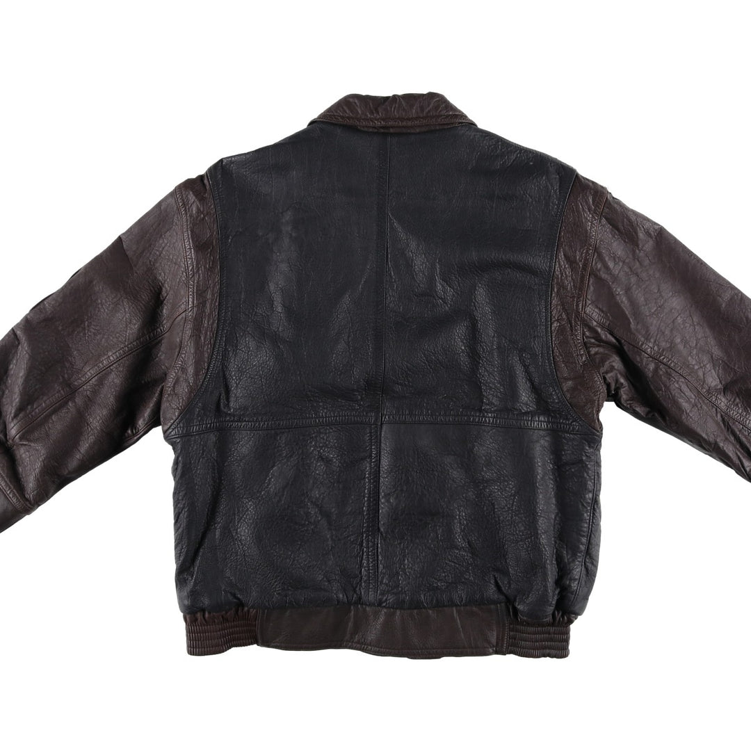 BELFE Padded Leather Blouson, Men's Size L unclear black type Vintage Second Hand