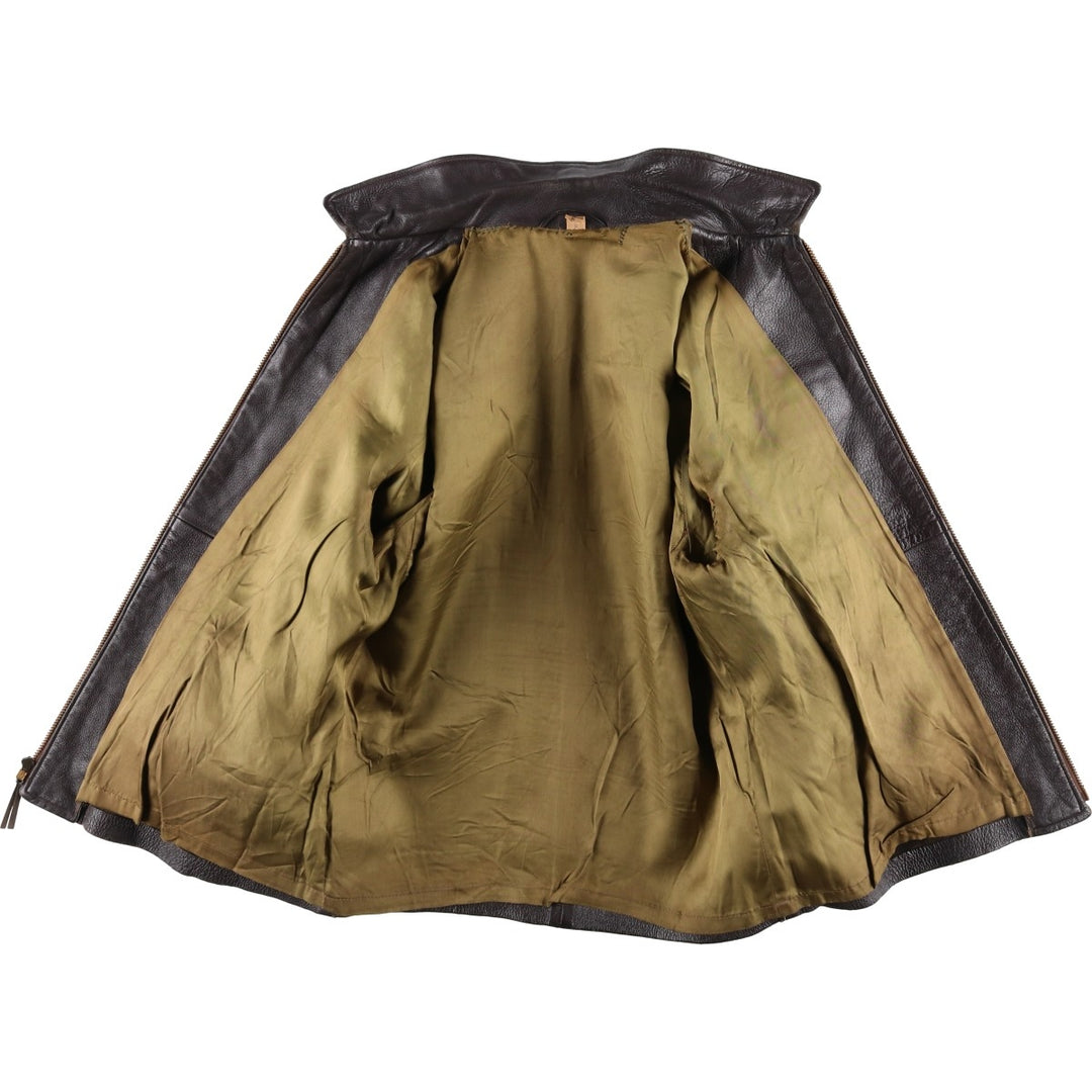 Vintage swing-top leather blouson, size M, men's Genuine leather deerskin brown type Vintage Second Hand