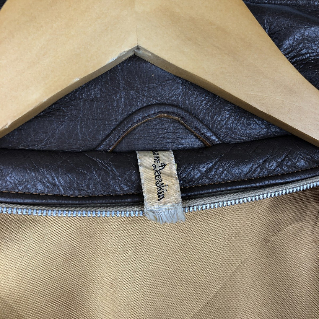 Alvord Glove Men's Vintage Leather Jacket, Size L Genuine leather deerskin beige type brown Vintage Second Hand