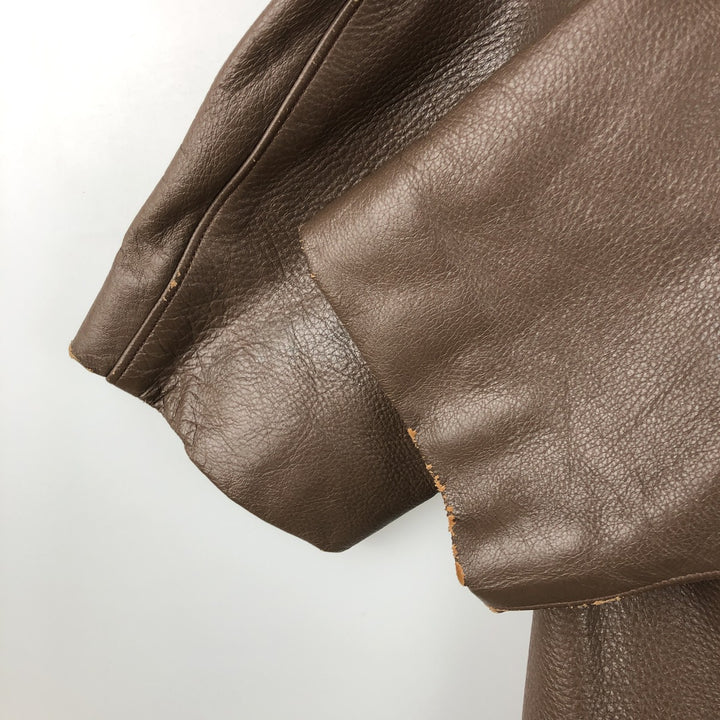 Alvord Glove Men's Vintage Leather Jacket, Size L Genuine leather deerskin beige type brown Vintage Second Hand