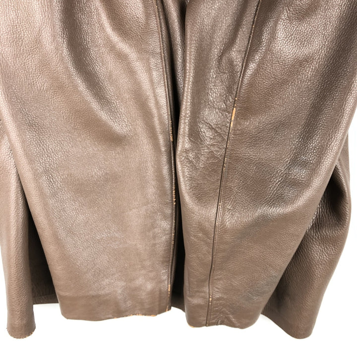 Alvord Glove Men's Vintage Leather Jacket, Size L Genuine leather deerskin beige type brown Vintage Second Hand