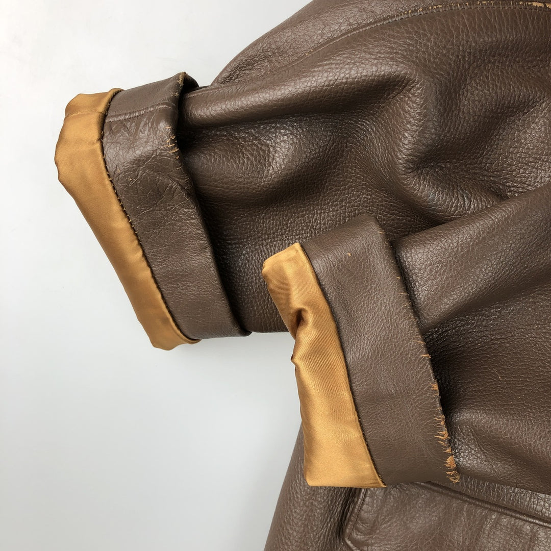Alvord Glove Men's Vintage Leather Jacket, Size L Genuine leather deerskin beige type brown Vintage Second Hand
