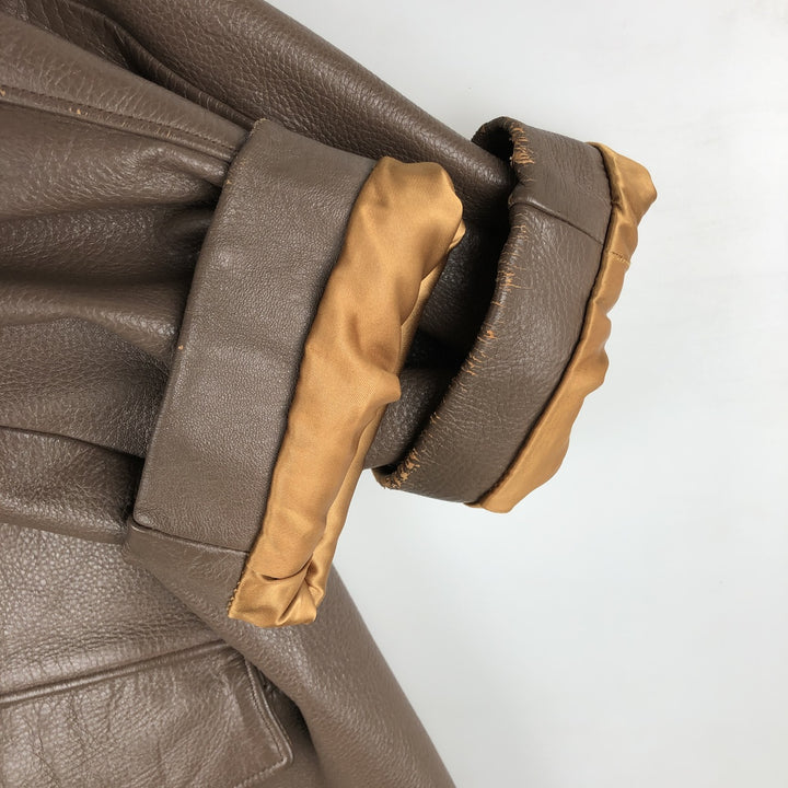 Alvord Glove Men's Vintage Leather Jacket, Size L Genuine leather deerskin beige type brown Vintage Second Hand