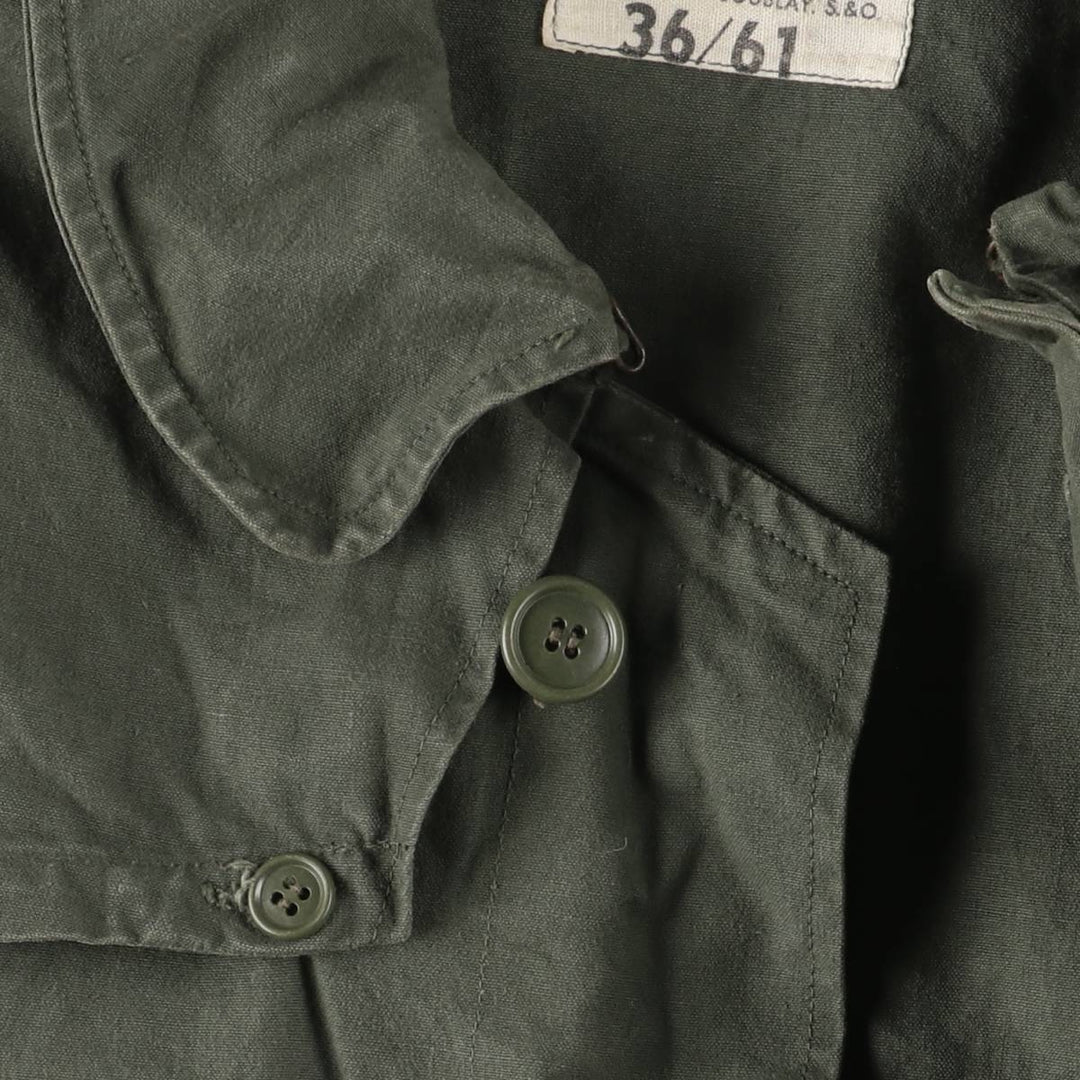 French Army Frock Coat Military Raincoat 100-104 unclear Khaki type Vintage Second Hand