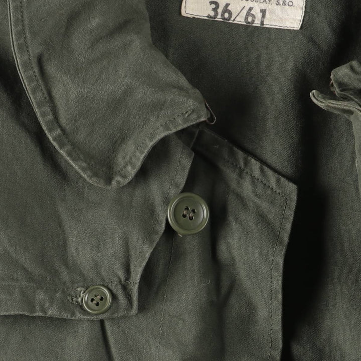 French Army Frock Coat Military Raincoat 100-104 unclear Khaki type Vintage Second Hand
