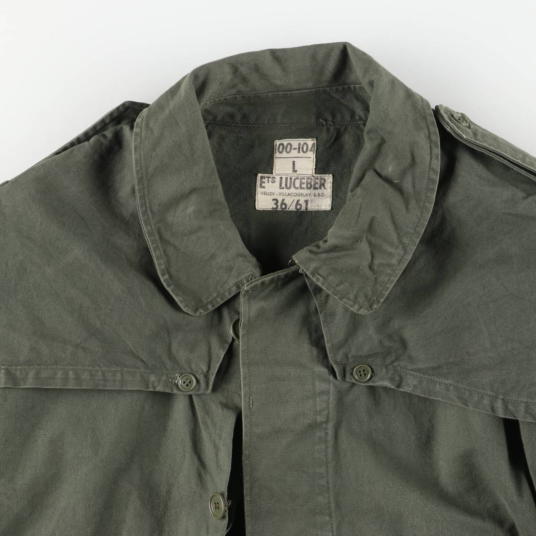 French Army Frock Coat Military Raincoat 100-104 unclear Khaki type Vintage Second Hand