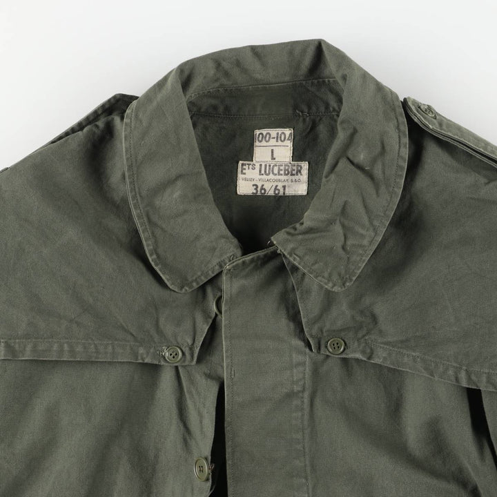 French Army Frock Coat Military Raincoat 100-104 unclear Khaki type Vintage Second Hand
