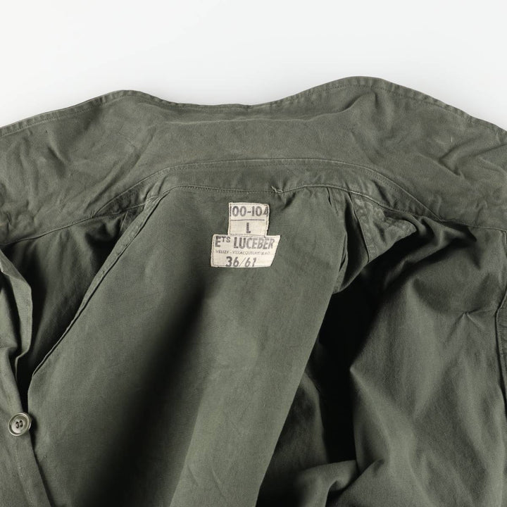 French Army Frock Coat Military Raincoat 100-104 unclear Khaki type Vintage Second Hand