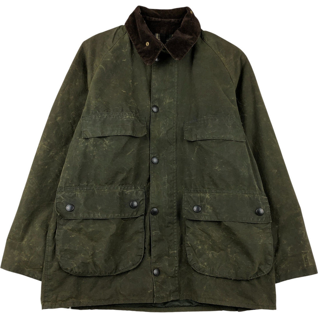 Vintage 80s-90'S Barbour Bedale 3-Warrant waxed cotton oiled jacket, made in England, size M. cotton Khaki type Vintage Second Hand