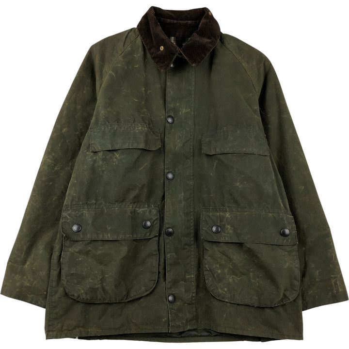 Vintage 80s-90'S Barbour Bedale 3-Warrant waxed cotton oiled jacket, made in England, size M. cotton Khaki type Vintage Second Hand