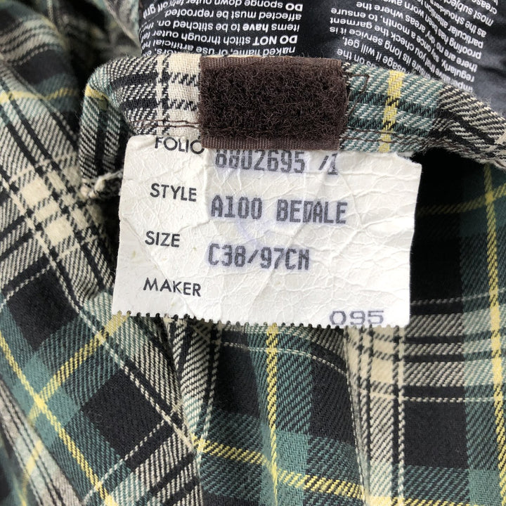 Vintage 80s-90'S Barbour Bedale 3-Warrant waxed cotton oiled jacket, made in England, size M. cotton Khaki type Vintage Second Hand