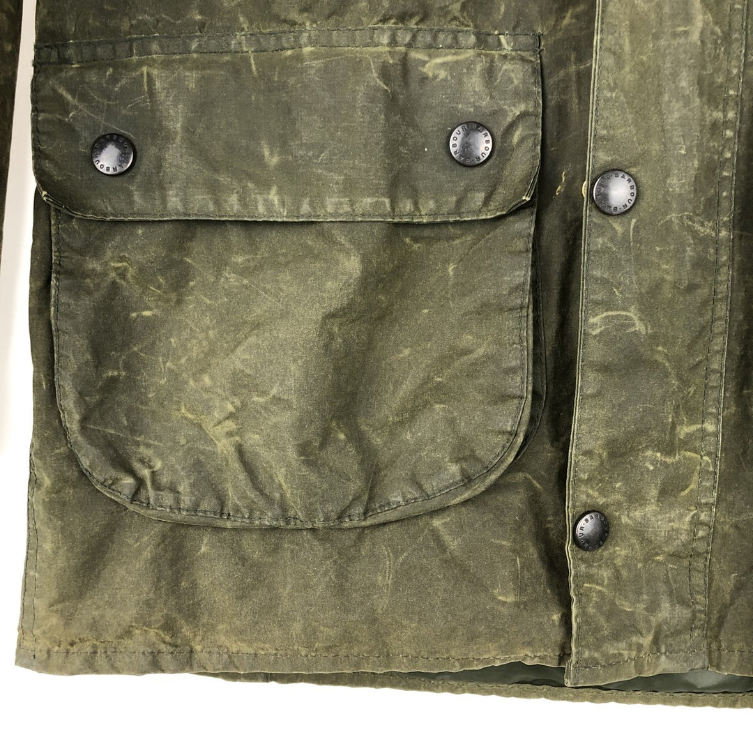 Vintage 80s-90'S Barbour Bedale 3-Warrant waxed cotton oiled jacket, made in England, size M. cotton Khaki type Vintage Second Hand
