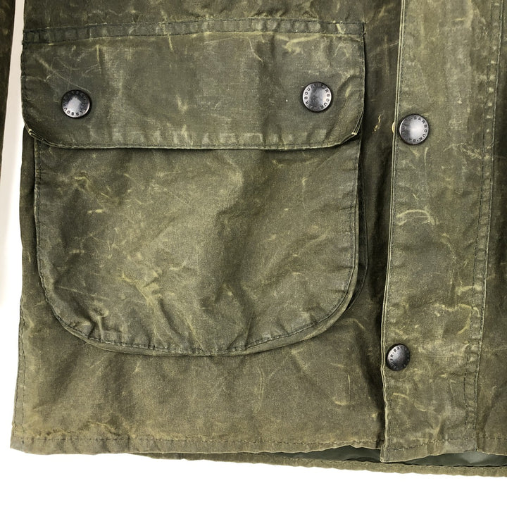 Vintage 80s-90'S Barbour Bedale 3-Warrant waxed cotton oiled jacket, made in England, size M. cotton Khaki type Vintage Second Hand
