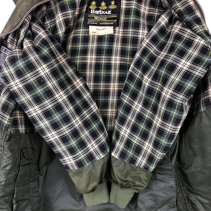Vintage 80s-90'S Barbour Bedale 3-Warrant waxed cotton oiled jacket, made in England, size M. cotton Khaki type Vintage Second Hand