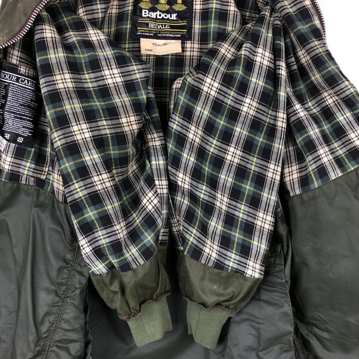 Vintage 80s-90'S Barbour Bedale 3-Warrant waxed cotton oiled jacket, made in England, size M. cotton Khaki type Vintage Second Hand