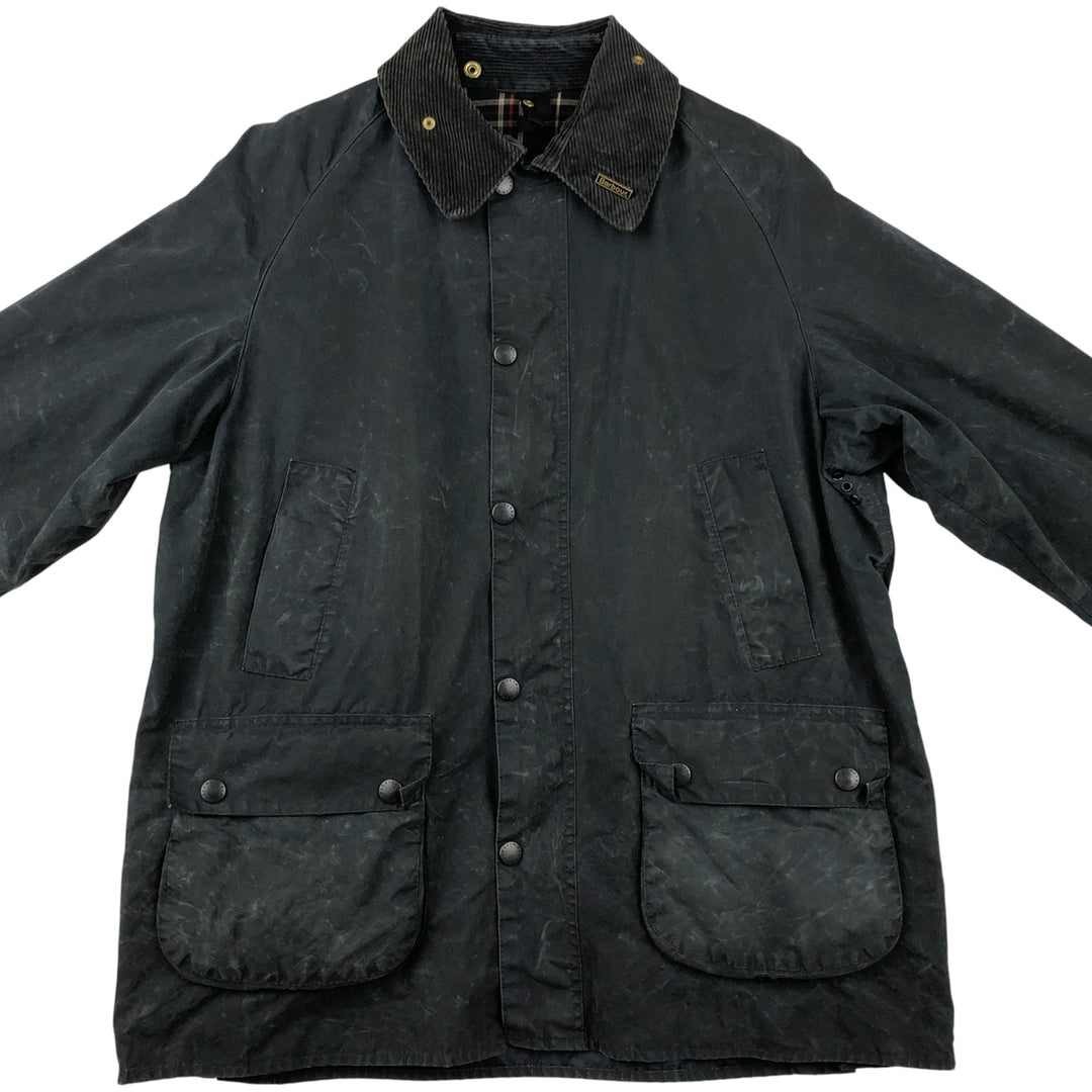 1990'S Barbour Bedale jacket, old 3-warrant badge, waxed cotton, oiled, made in England, size C42 (equivalent to men's L). cotton navy blue type Vintage Second Hand