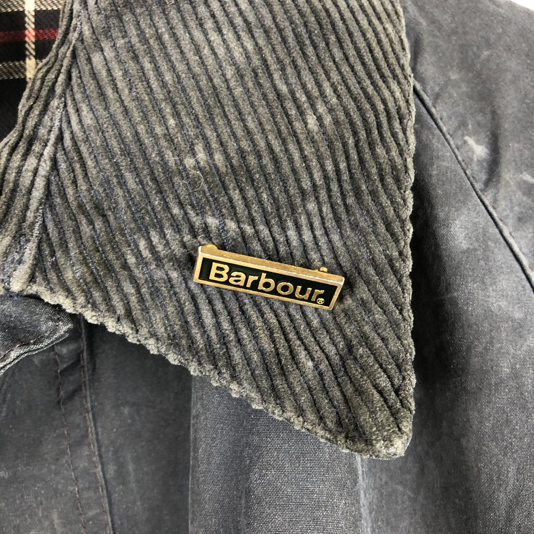 1990'S Barbour Bedale jacket, old 3-warrant badge, waxed cotton, oiled, made in England, size C42 (equivalent to men's L). cotton navy blue type Vintage Second Hand