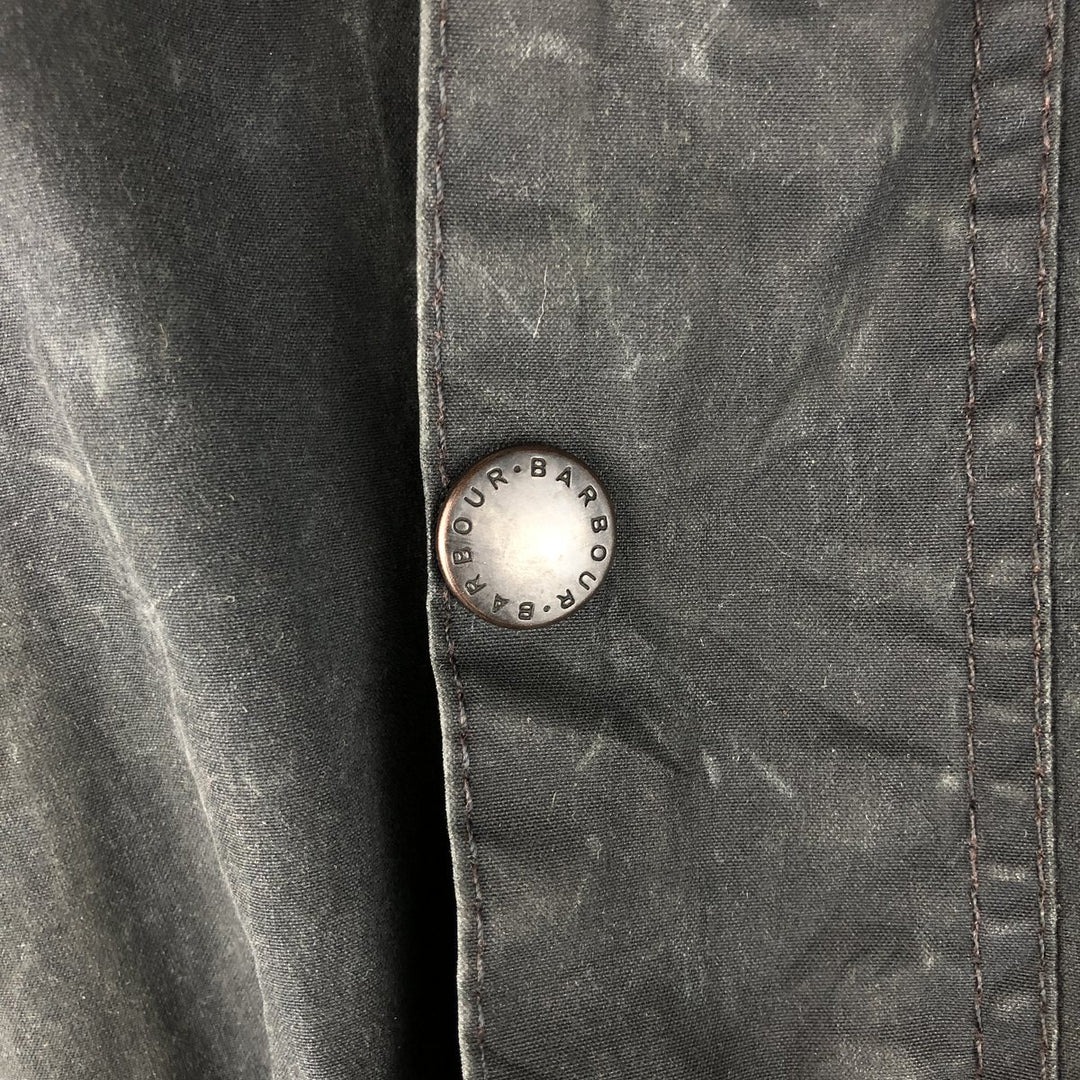1990'S Barbour Bedale jacket, old 3-warrant badge, waxed cotton, oiled, made in England, size C42 (equivalent to men's L). cotton navy blue type Vintage Second Hand