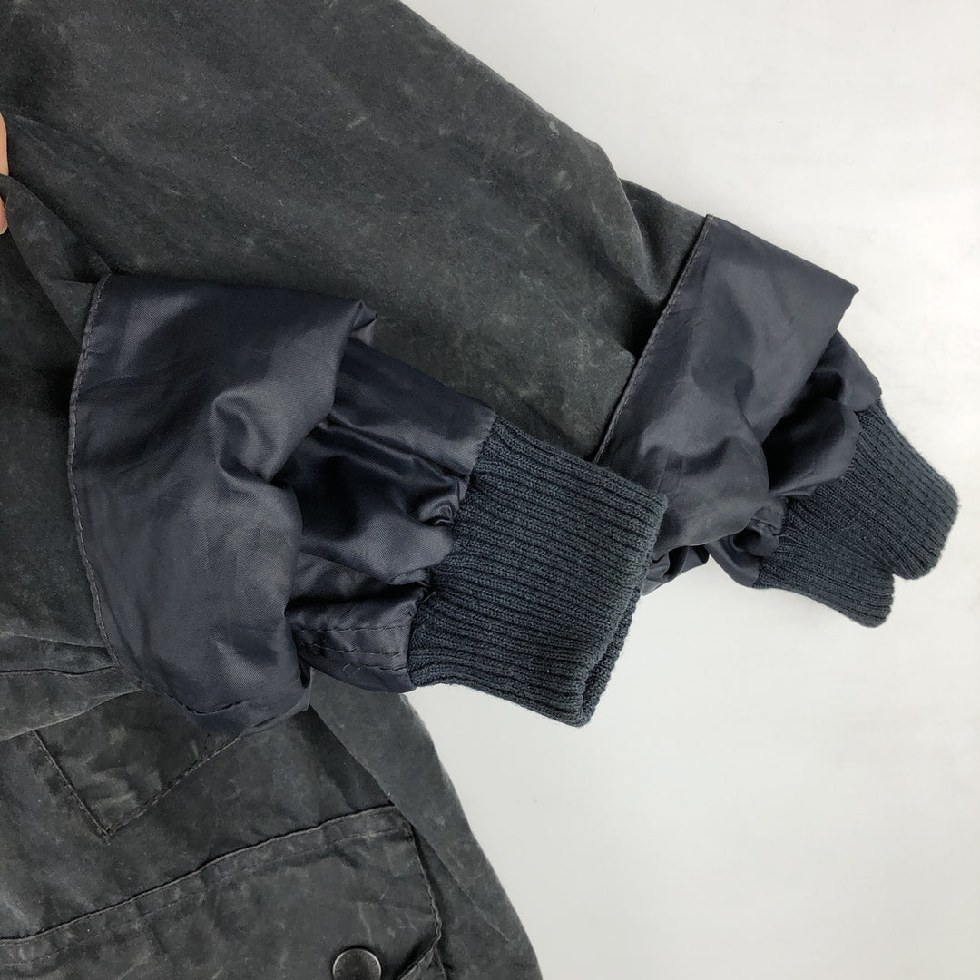 1990'S Barbour Bedale jacket, old 3-warrant badge, waxed cotton, oiled, made in England, size C42 (equivalent to men's L). cotton navy blue type Vintage Second Hand