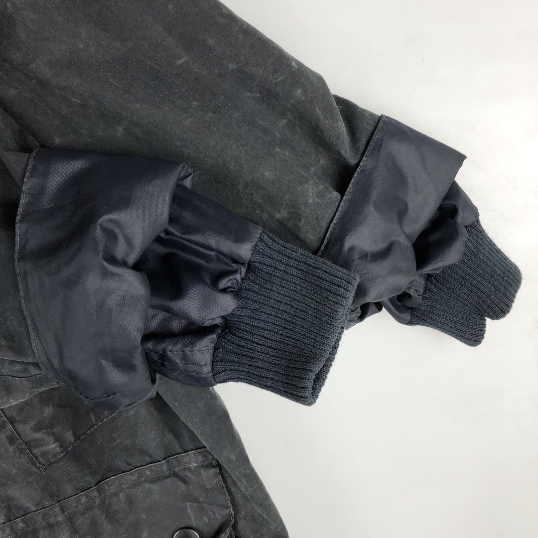 1990'S Barbour Bedale jacket, old 3-warrant badge, waxed cotton, oiled, made in England, size C42 (equivalent to men's L). cotton navy blue type Vintage Second Hand