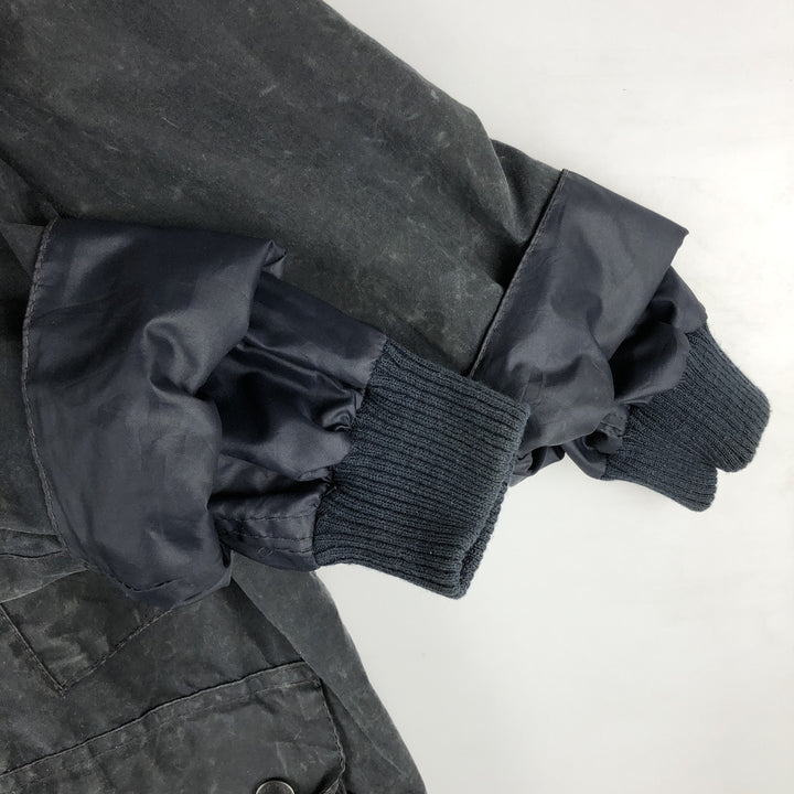 1990'S Barbour Bedale jacket, old 3-warrant badge, waxed cotton, oiled, made in England, size C42 (equivalent to men's L). cotton navy blue type Vintage Second Hand