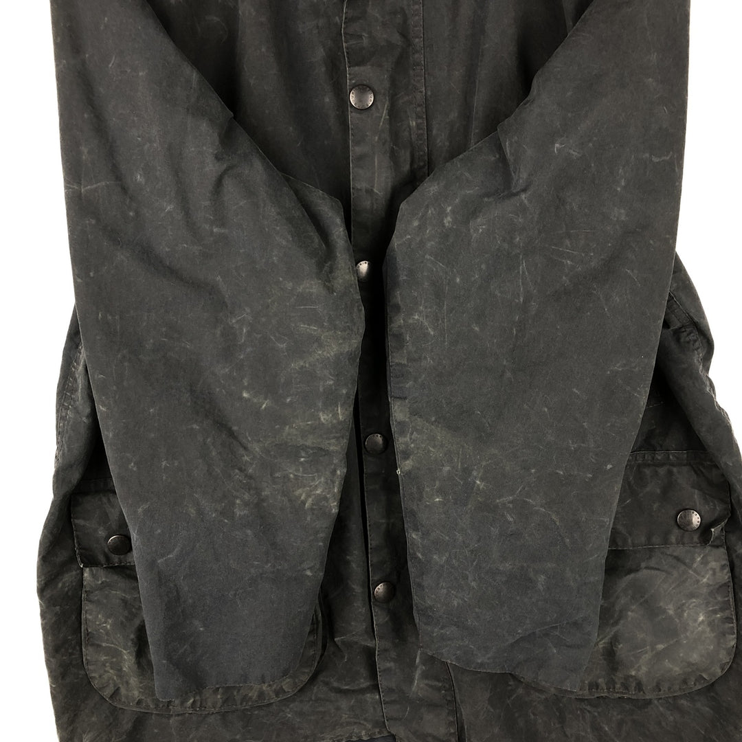 1990'S Barbour Bedale jacket, old 3-warrant badge, waxed cotton, oiled, made in England, size C42 (equivalent to men's L). cotton navy blue type Vintage Second Hand