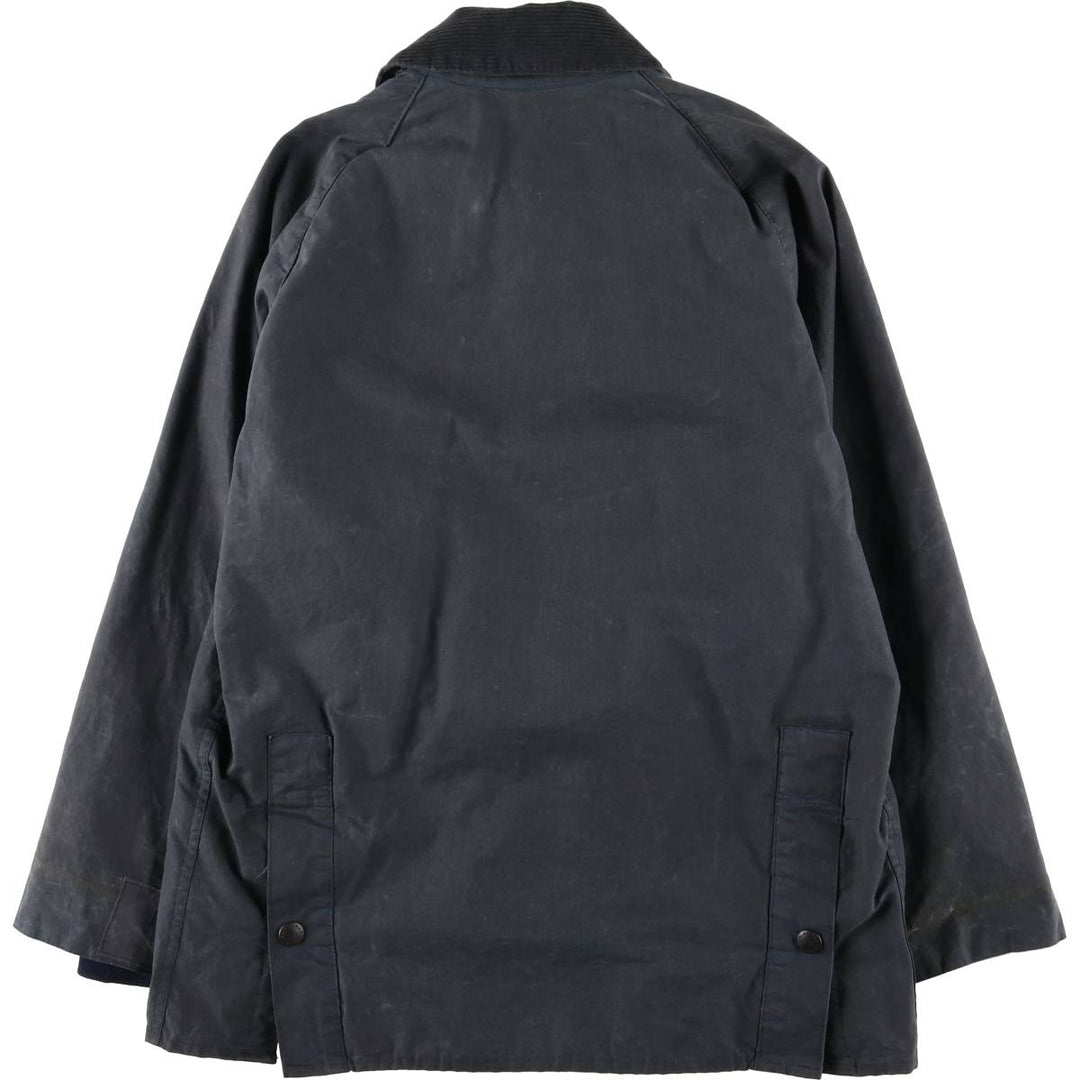 80s-90'S Barbour Bedale 3-Warrant Waxed Cotton Oiled Jacket, Made in England, Men's Size Small cotton navy blue type Vintage Second Hand