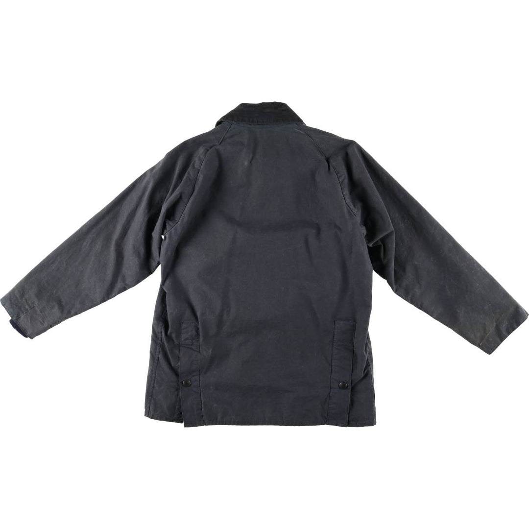 80s-90'S Barbour Bedale 3-Warrant Waxed Cotton Oiled Jacket, Made in England, Men's Size Small cotton navy blue type Vintage Second Hand