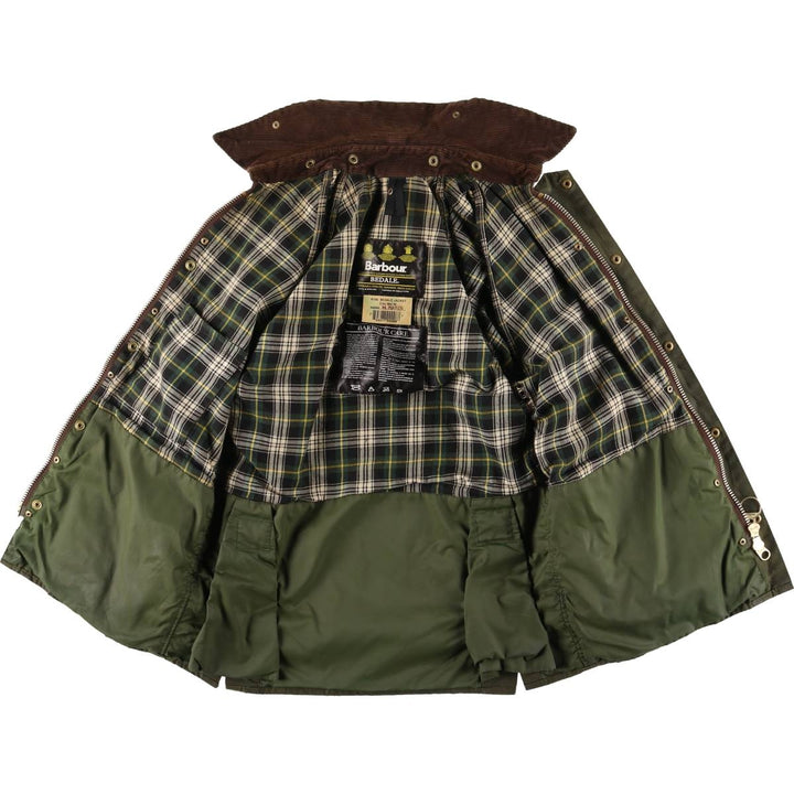 2000'S Barbour BEDALE 3 Warrant Waxed Cotton Oiled Jacket, Made in England, C34, Men's Size Small cotton Khaki type Vintage Second Hand